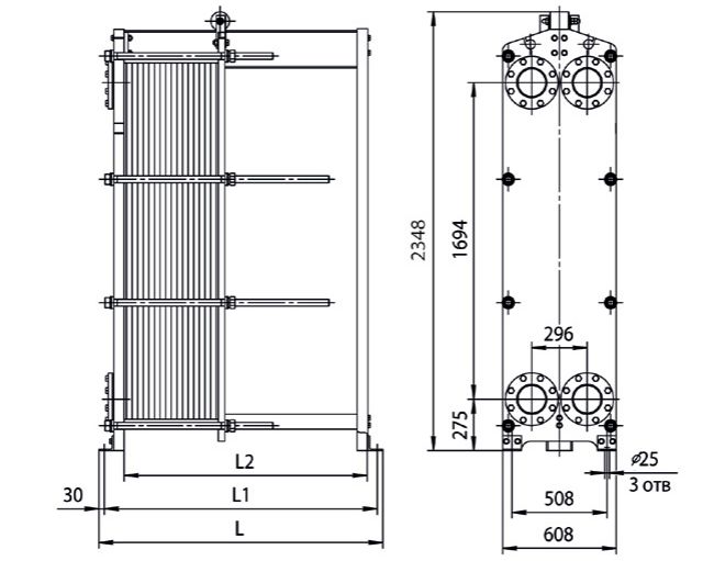Теплообменник Ридан НН 86 Ду 150