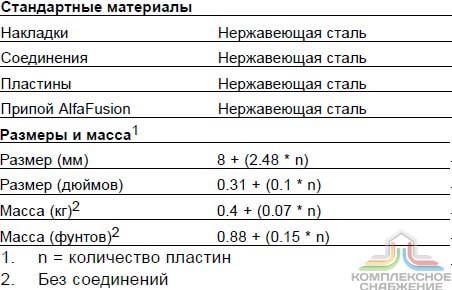 Технические характеристики и габаритные размеры паяного теплообменника Alfa Laval AlfaNova 14
