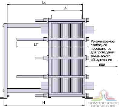 Чертеж теплообменника Alfa Laval M10-REF 2