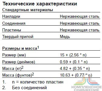 Технические характеристики и габаритные размеры паянного теплообменника Alfa Laval CB110AQ 30H