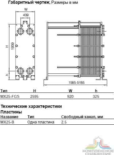 Чертеж теплообменника Alfa Laval MX25-BFGS