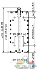Габаритный чертёж пластин теплообменника Sondex S120