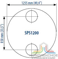 Габаритный чертёж теплообменника Sondex SPS1200